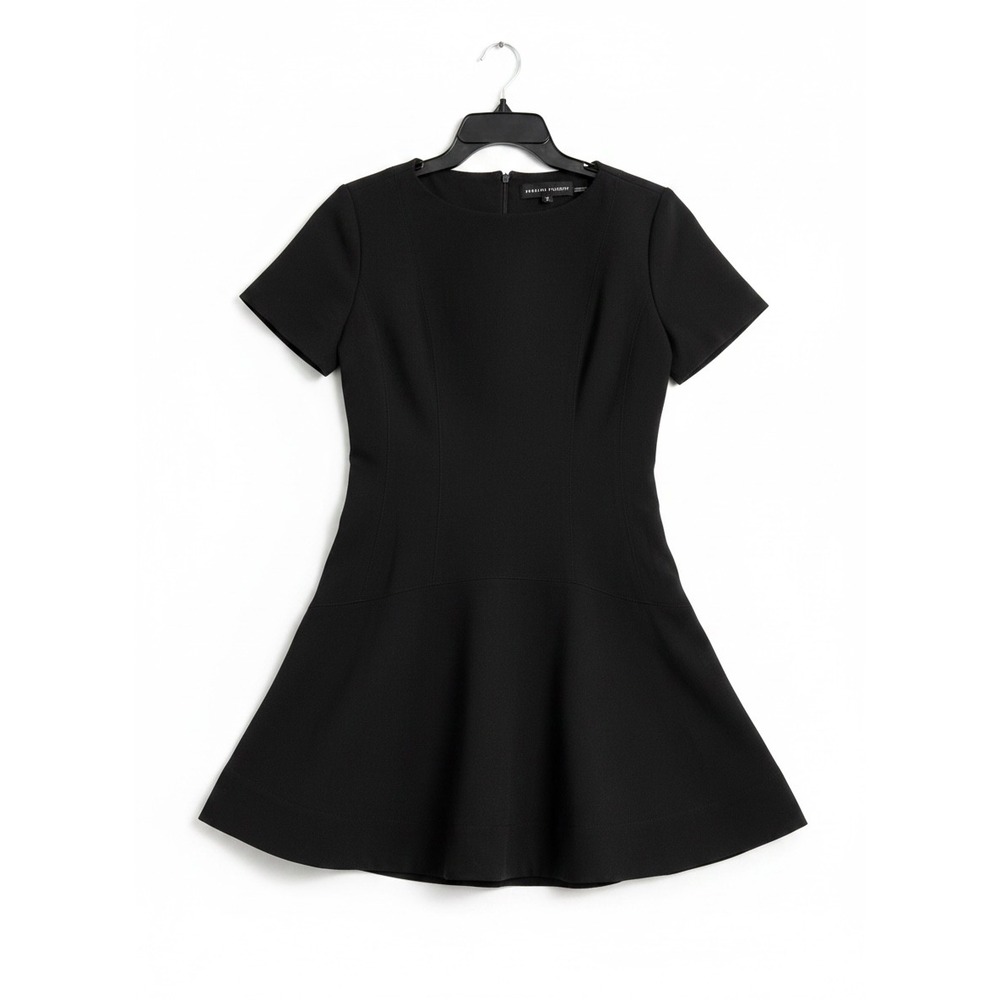 English Factory Flare Mini Dress Womens S Black Crepe Short Sleeve Fit Flare NWT - Picture 4 of 8